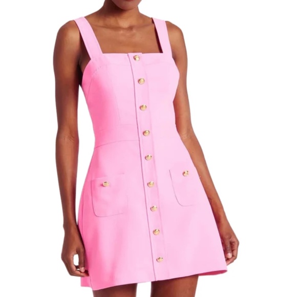 Amanda Uprichard Archie Pink Mini Dress - Picture 1 of 4